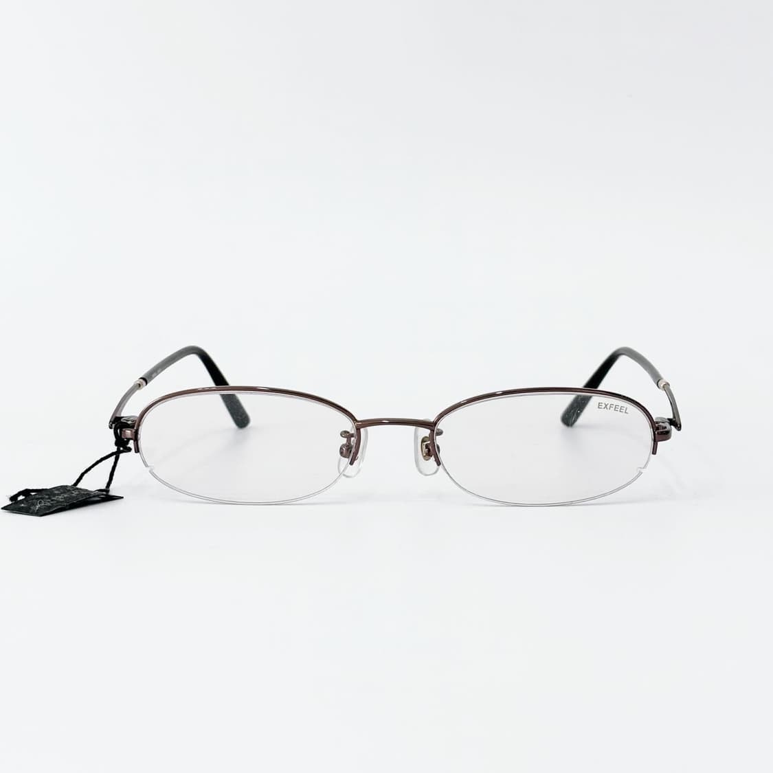 EXFEEL 브라운 반무테 데드스탁 빈티지안경 상품이미지1
