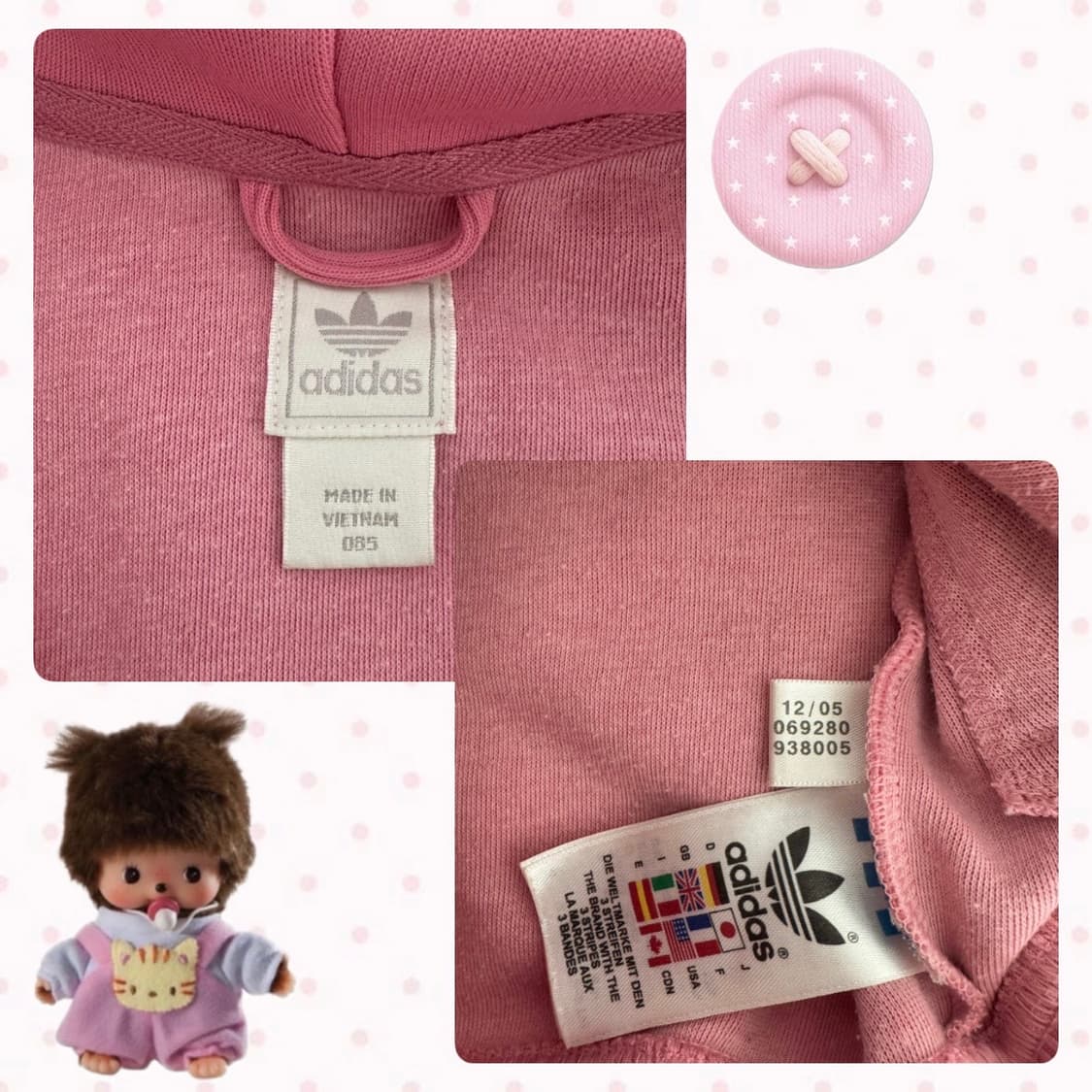 아디다스 핑크 후드플락 트랙탑 져지 85사이즈 판매합니다! 상품이미지2
