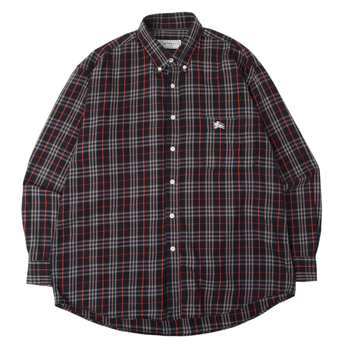 버버리 네이비 노바체크 포켓 로고 셔츠 상품이미지1