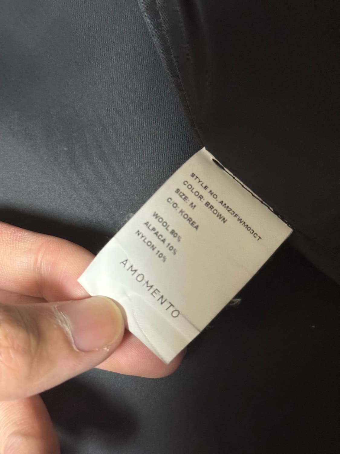 아모멘토 23fw 하프코트 브라운 상품이미지4