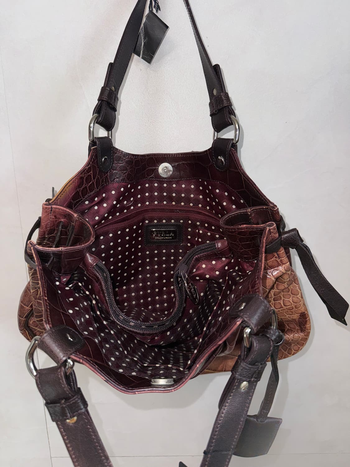 Furla red brown python shoulder bag 상품이미지5