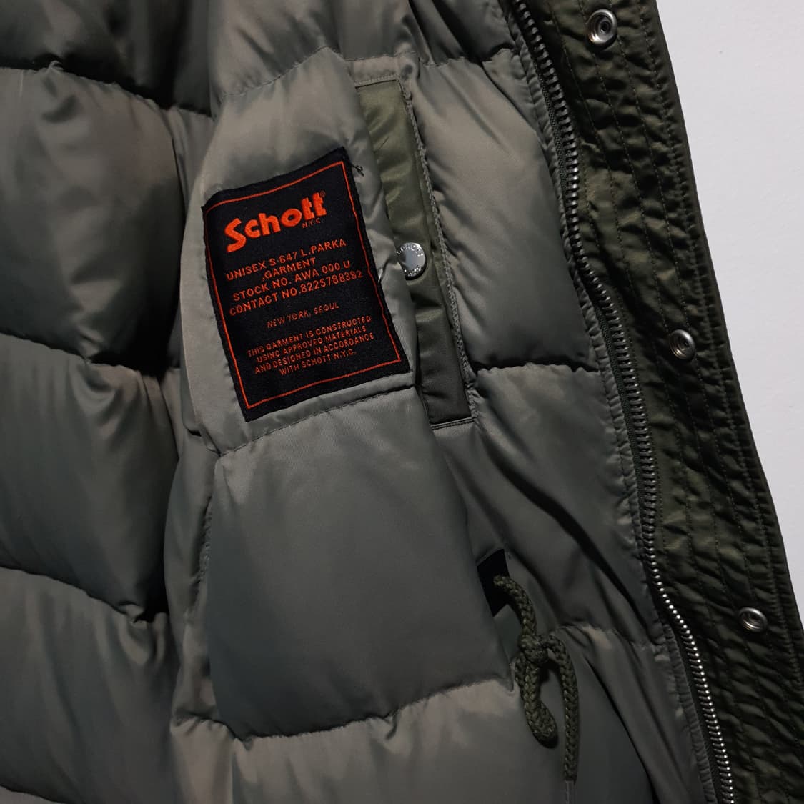 쇼트 X 앤더슨벨 N-3B 파카 덕다운 롱패딩 세이지 awa101u 상품이미지8