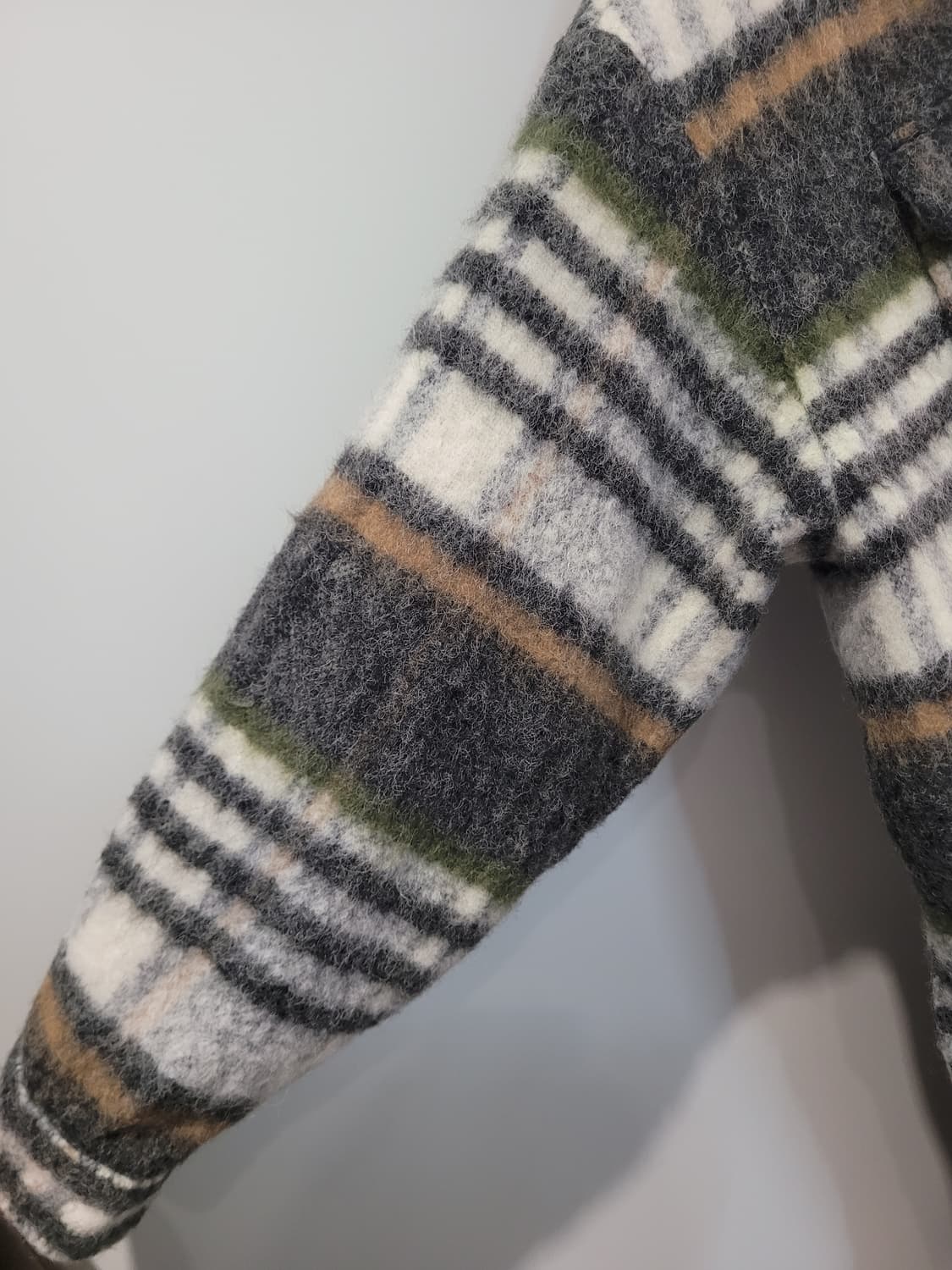 룩캐스트 블랙 체크 롱셔츠 자켓 코트 여성용 오버핏 55~77 상품이미지4