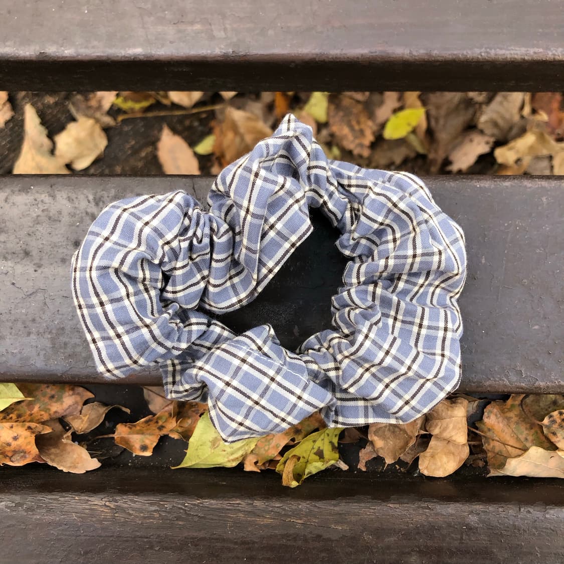 블루 체크 스크런치 🖌️  상품이미지2