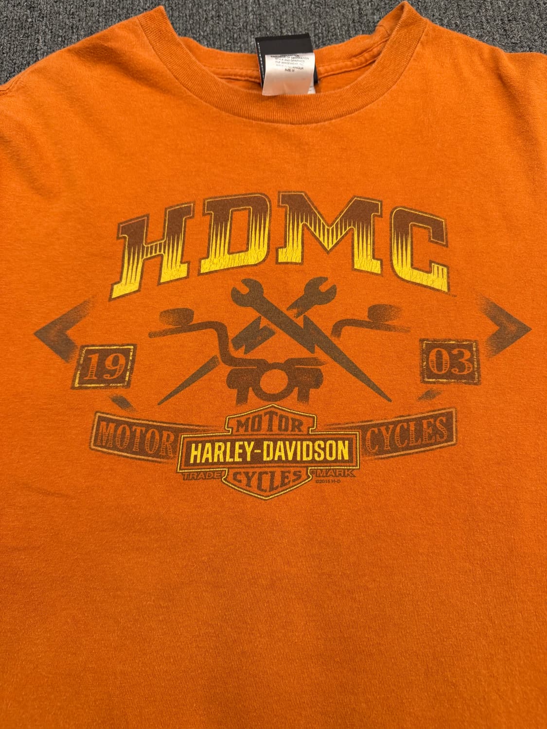 M) 할리데이비슨 빈티지 프린팅 반팔 티셔츠 상품이미지3