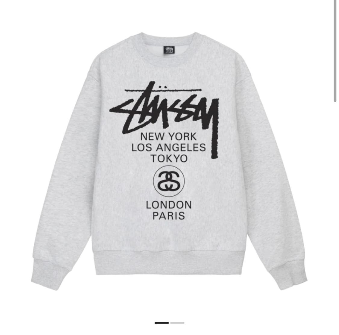 스투시 월드투어 맨투맨 크루넥 애쉬헤더 그레이 L 상품이미지1