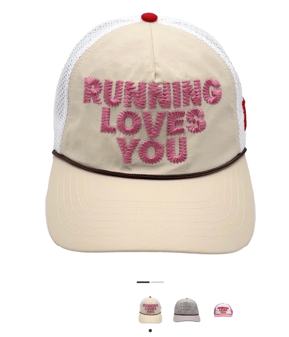 알렉스조노 running loves you 베이지 러닝캡 상품이미지1