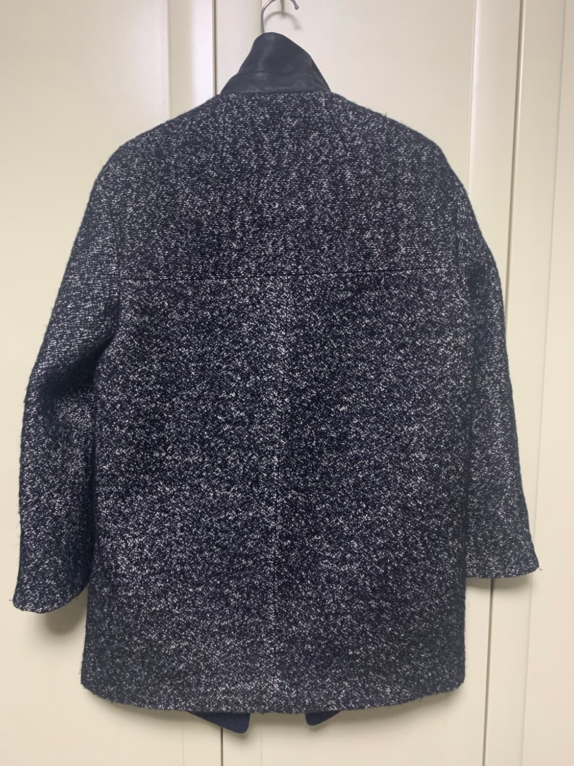 시스템 트위드 가죽매칭 코트 상품이미지5