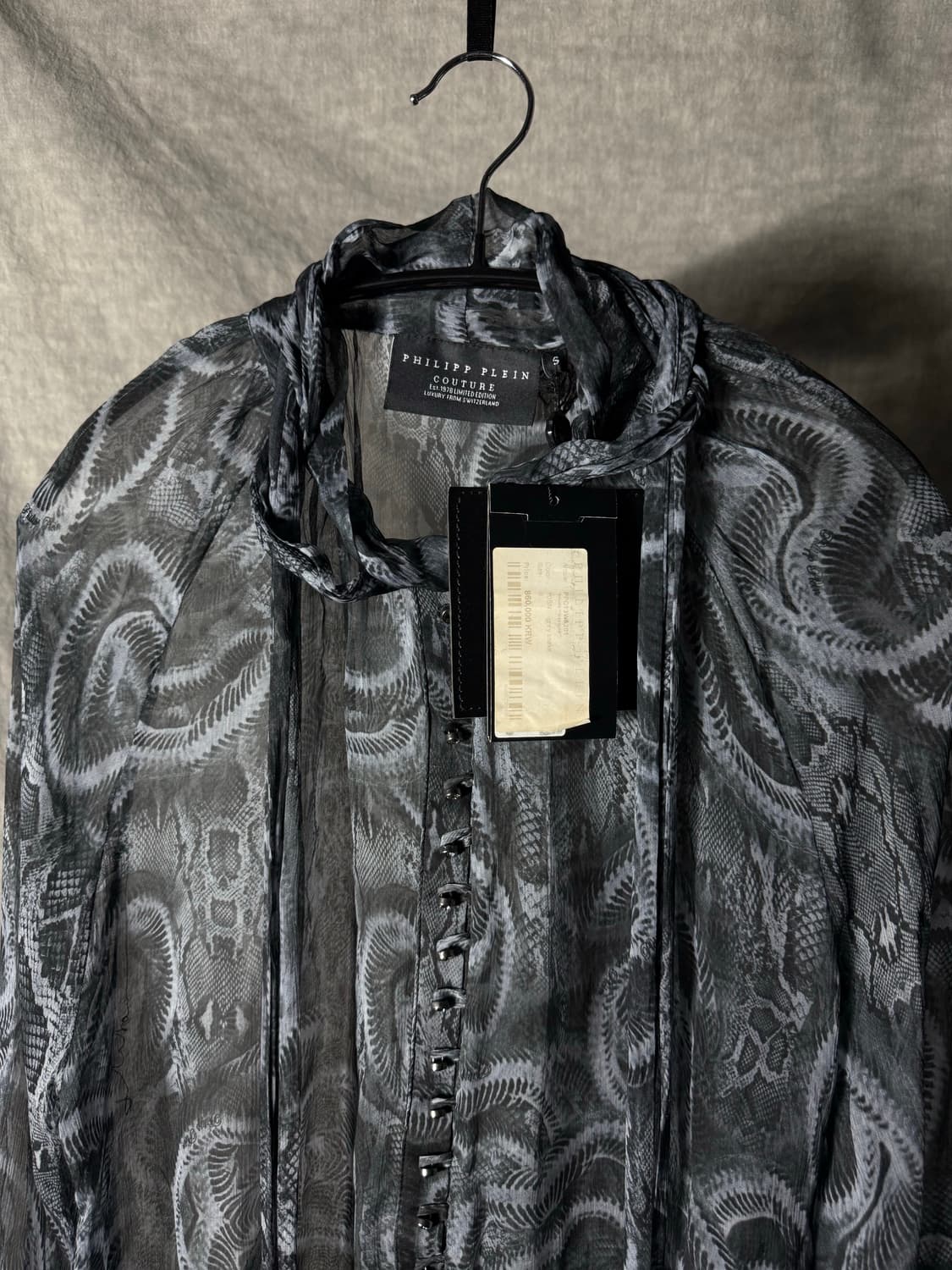 Philipp Plein Couture Snake Silk Blouse 상품이미지4