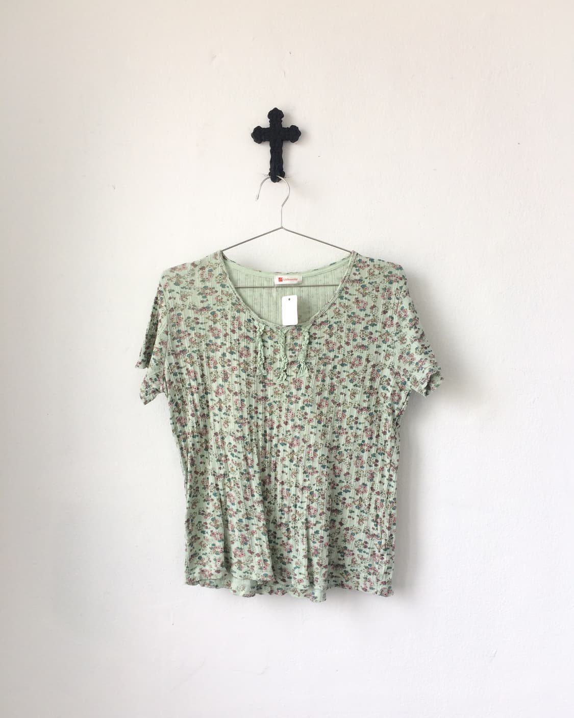 Flower pattern ribbed t shirt 상품이미지2