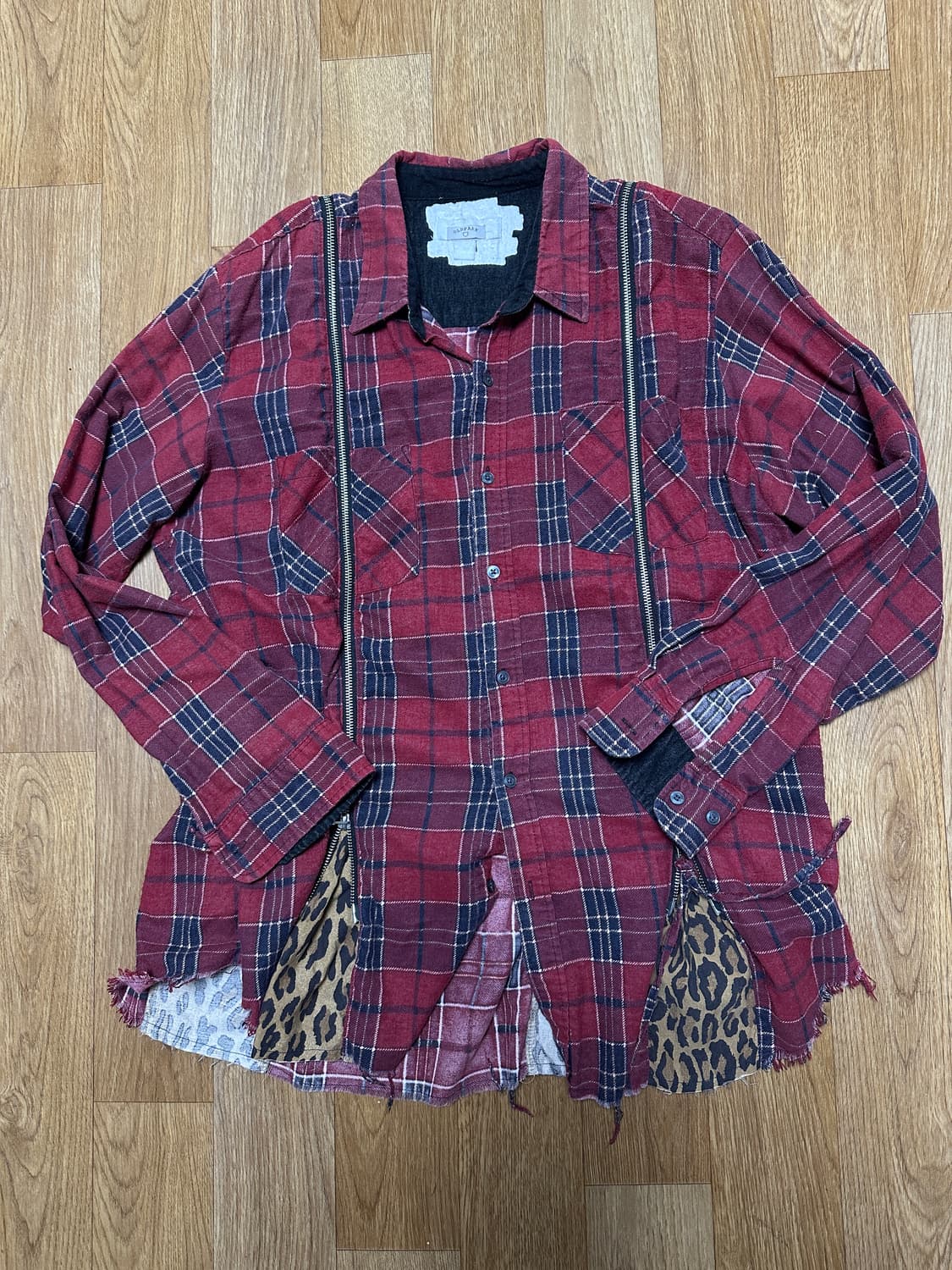 올드파크 프란넬 디테일 체크 셔츠 상품이미지1