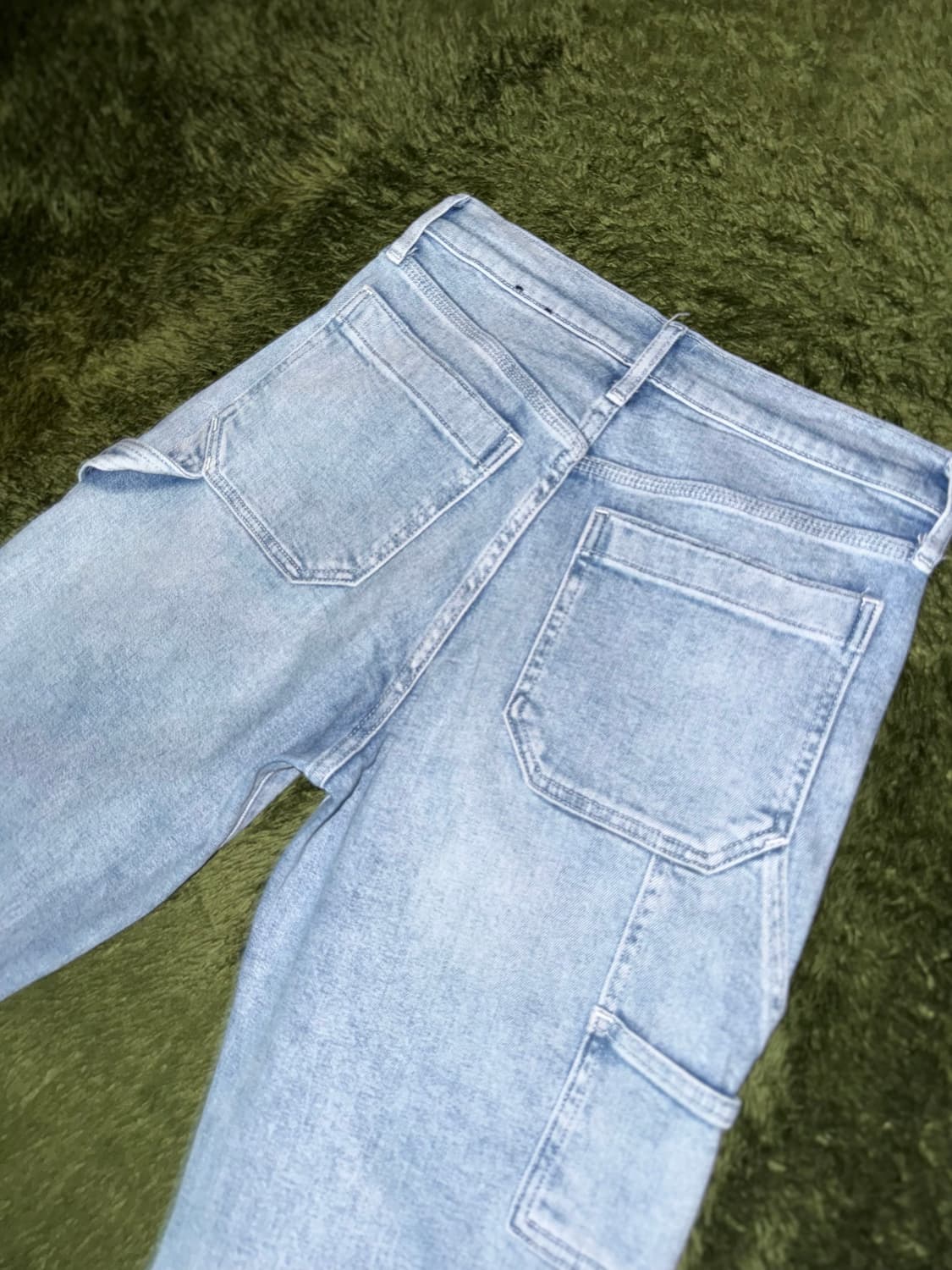 [4] 00s GAP 갭 버튼 플라이 블리치드 크롭 데님 카펜터 팬츠 상품이미지8