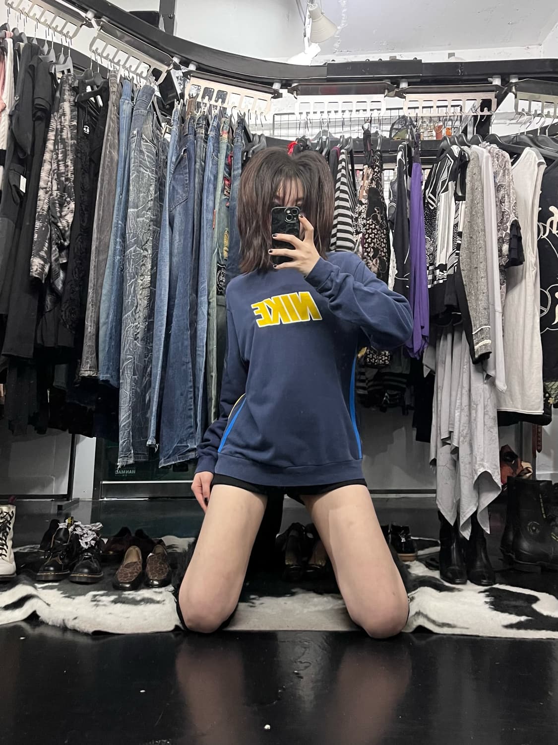 나이키 허리 라인 배색 롱슬리브 상품이미지1