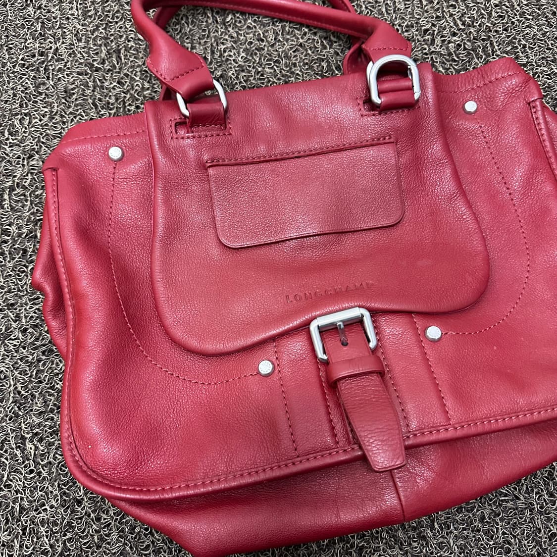 롱샴 발잔 여성 가죽 토트백 크로스백 레드 상품이미지2