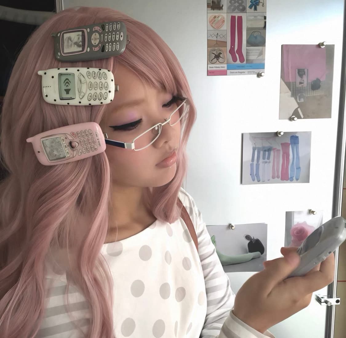 엔젤코어/사이버코어/Y2k 올드폰 헤어핀 클립 상품이미지1