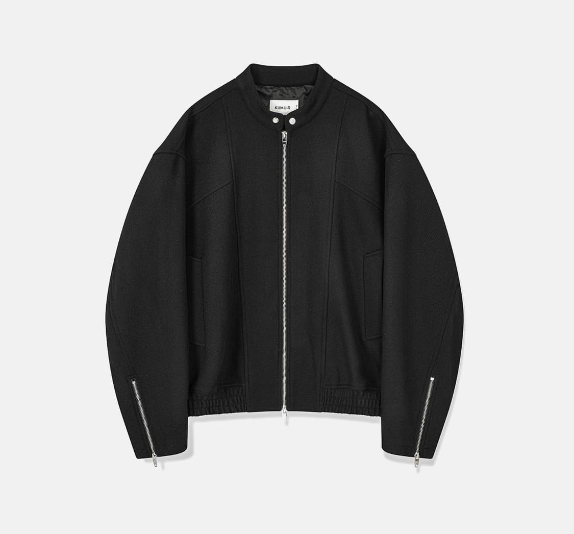 키뮤어 울 숏카라 블루종 블랙 L 상품이미지1