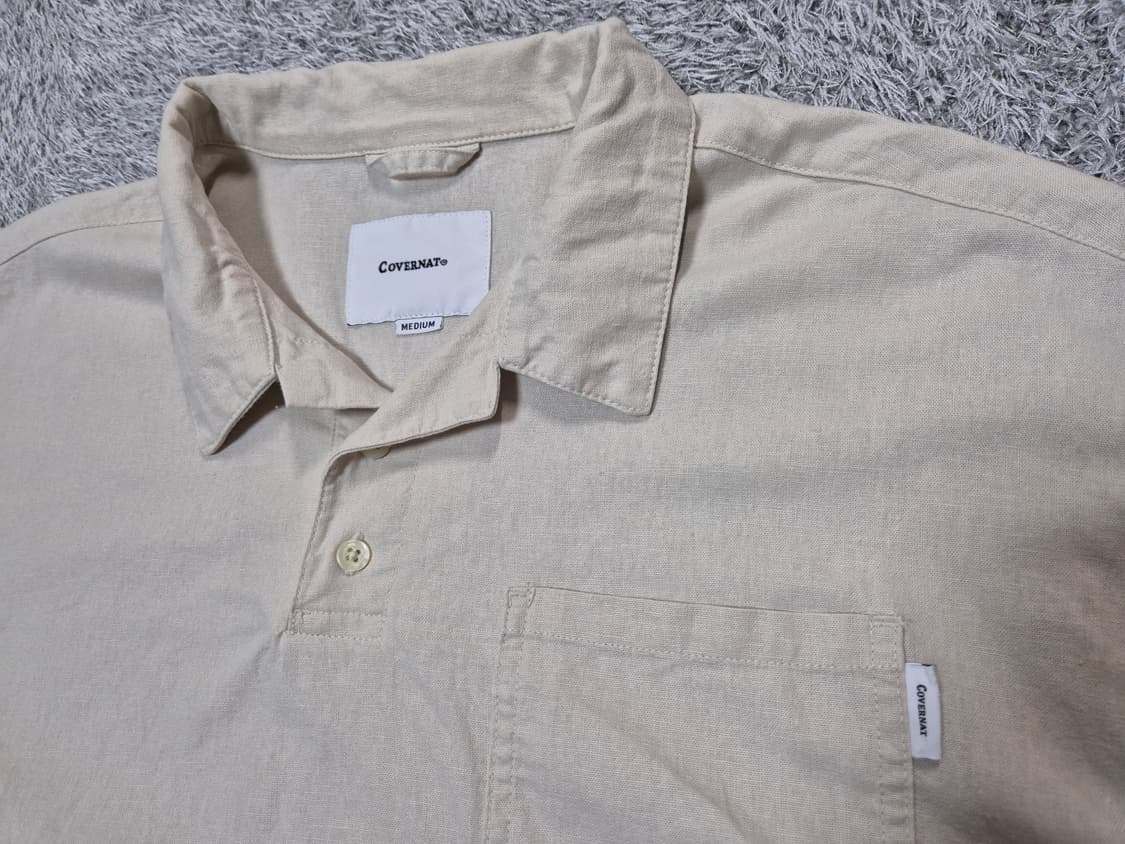 커버낫 남성 린넨 반팔 카라 셔츠 M 상품이미지2