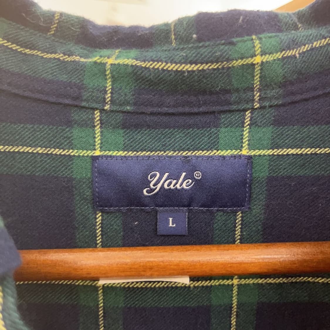 예일 베어자수 버튼다운 컨트리 체크 딥그린 셔츠 L C09276 상품이미지5
