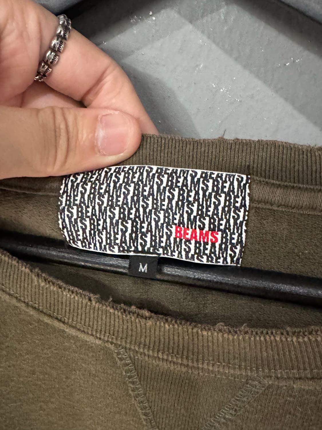 Beams 빔즈 디스트레스드 레터링 롱슬리브  상품이미지5