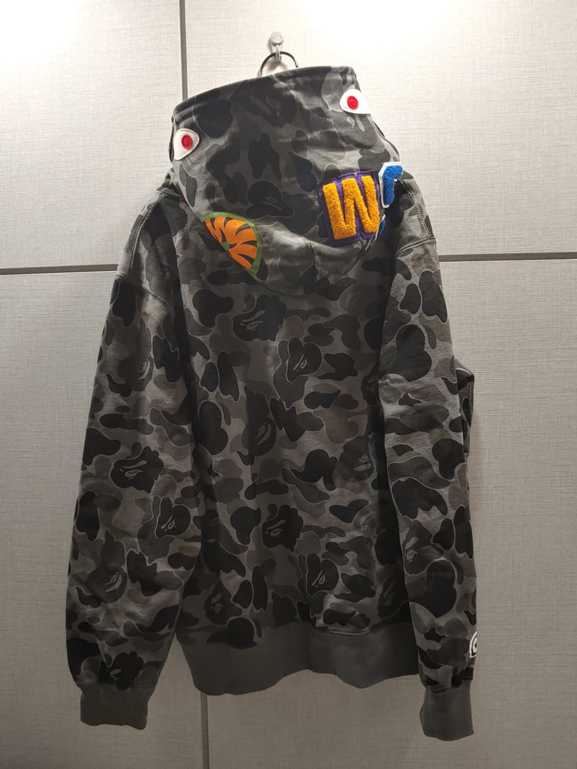 [2XL] 베이프 ABC 블랙 카모 샤크 후드집업 상품이미지2