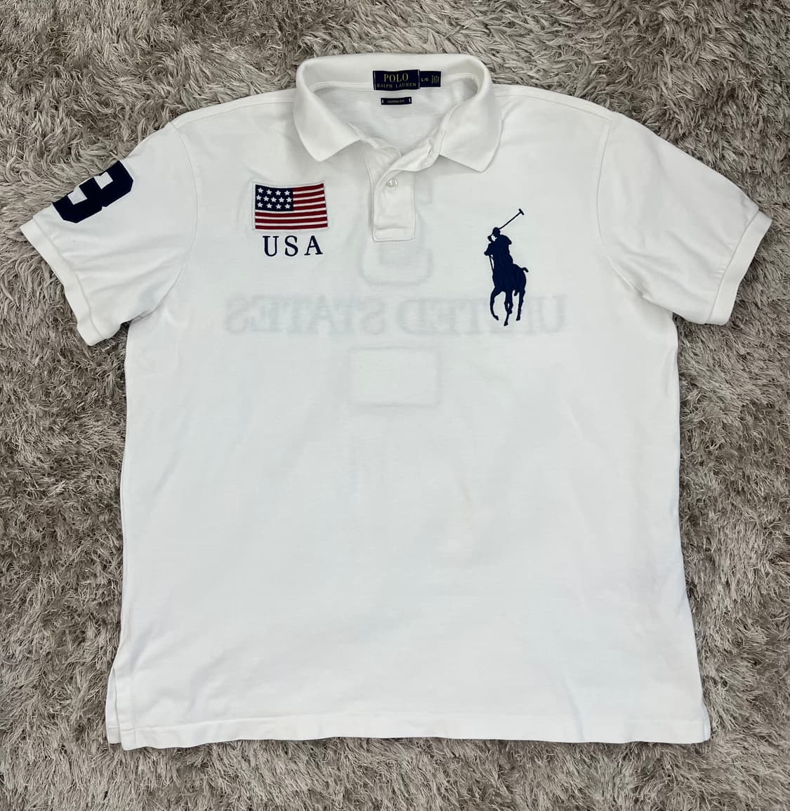 정품 폴로 성조기 카라티 L 상품이미지2
