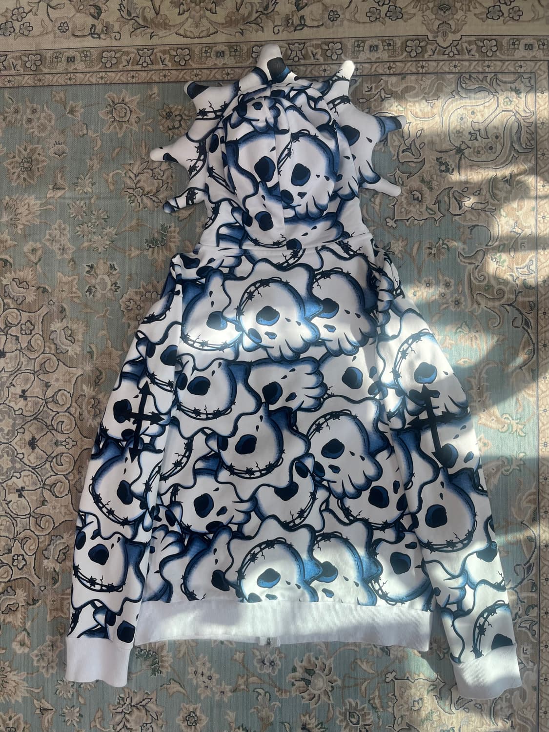 글로갱 후디 XL 정품 (glo skull zip hoodie blue) 상품이미지2