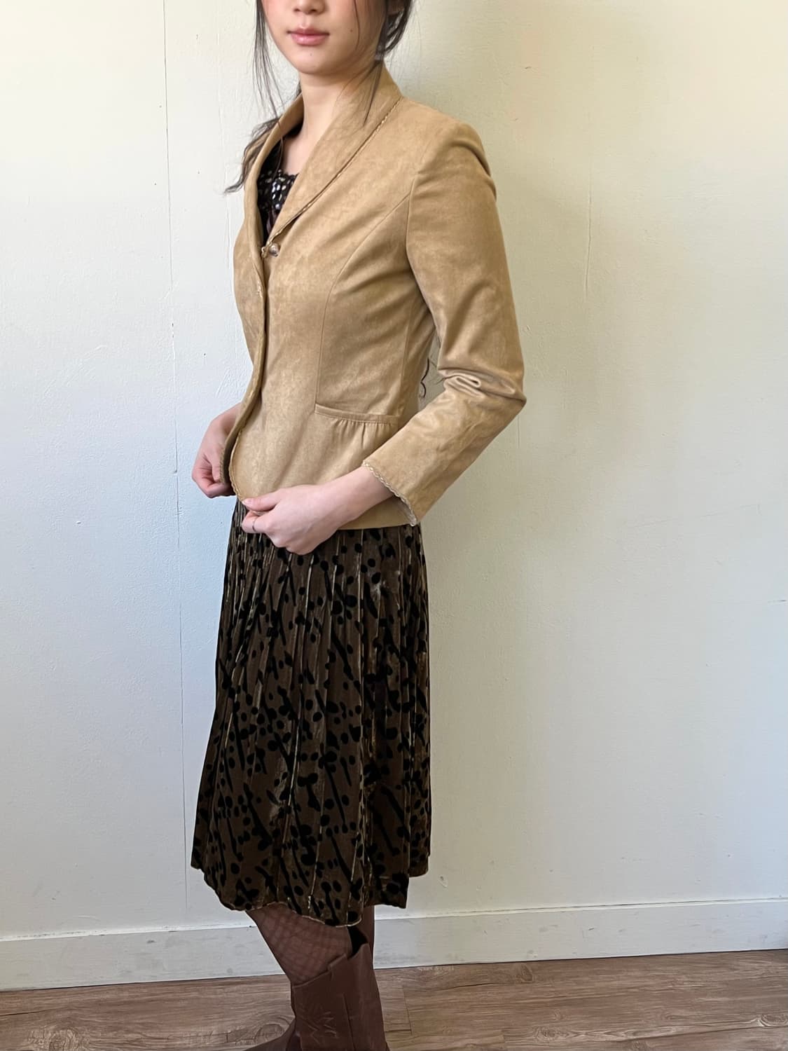 Le uwala 스웨이드 프릴 자켓 상품이미지5