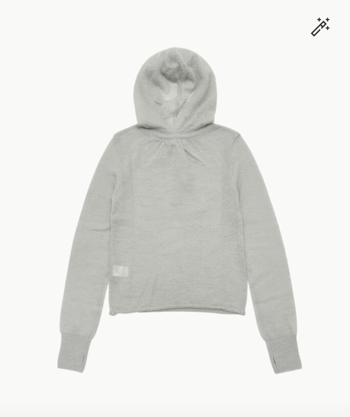 아모멘토 시어 드로우스트링 니트 후디 라이트 그레이 상품이미지2