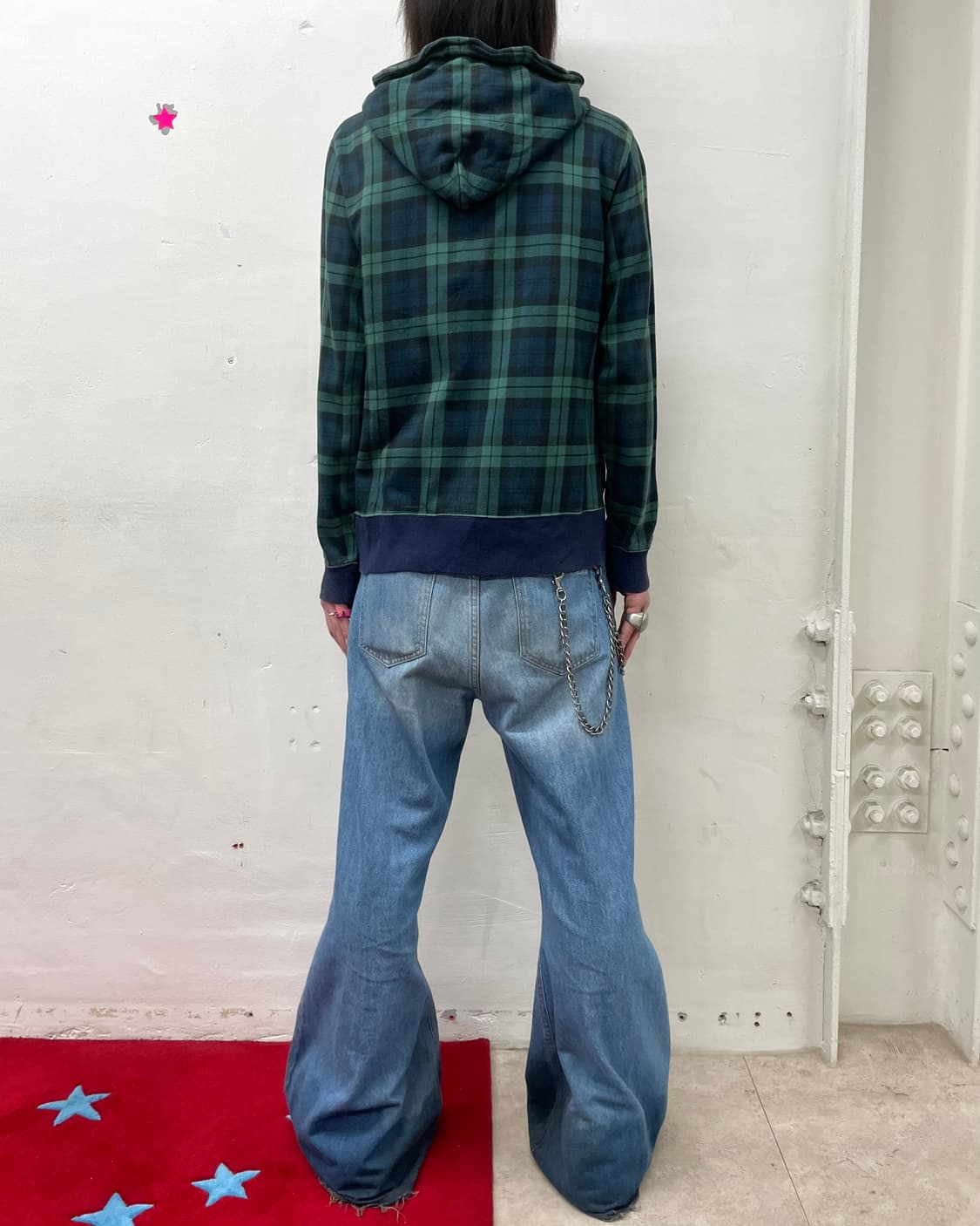 Beams Asymmetric Zipper Check Hooded 상품이미지7