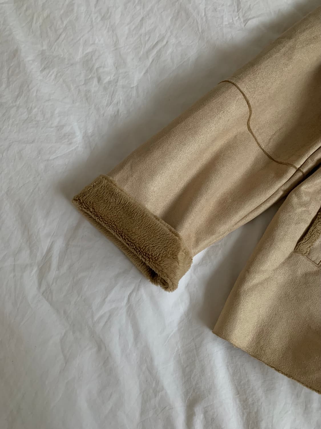 베이지 레더 자켓 상품이미지4