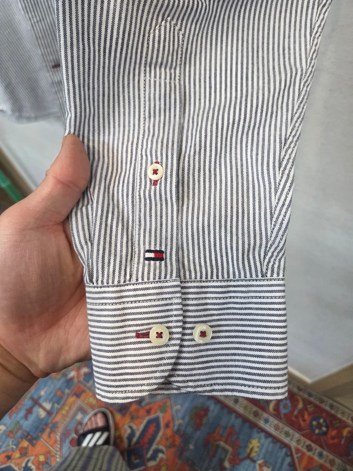 타미힐피거 플래그 스트라이프 셔츠긴팔 릴렉스핏 L 상품이미지6