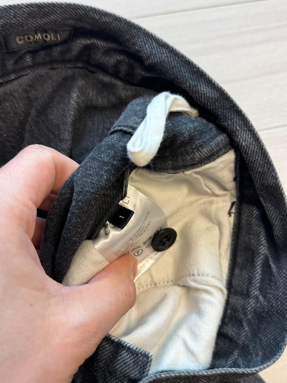 코모리 데님 오버 팬츠 - 흑청 블랙 1사이즈 상품이미지5