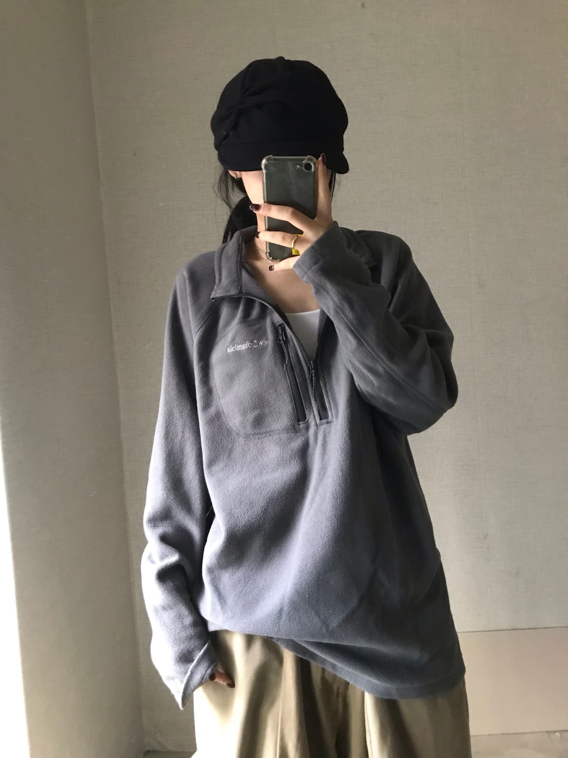 콜롬비아 오버핏 후리스 반집업 상품이미지3