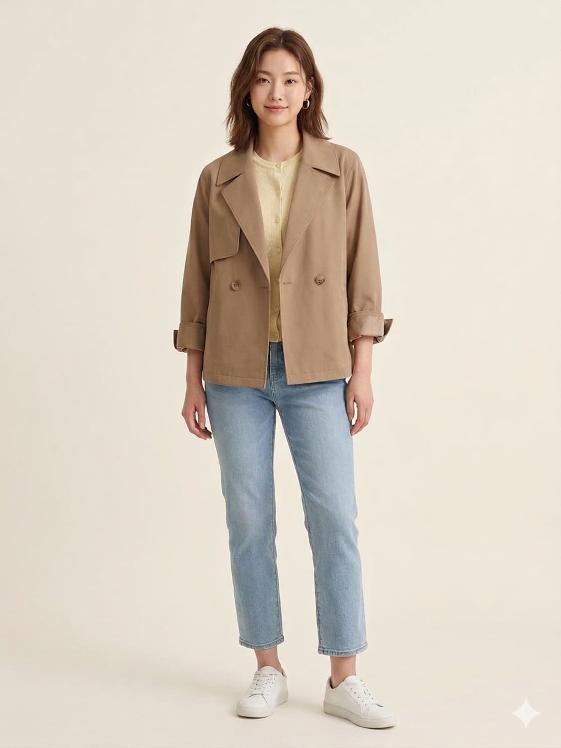 🌼봄가디건 | 헤지스 여성 퍼피자수 옐로우 가디건 55~66 | 화사핏 상품이미지9