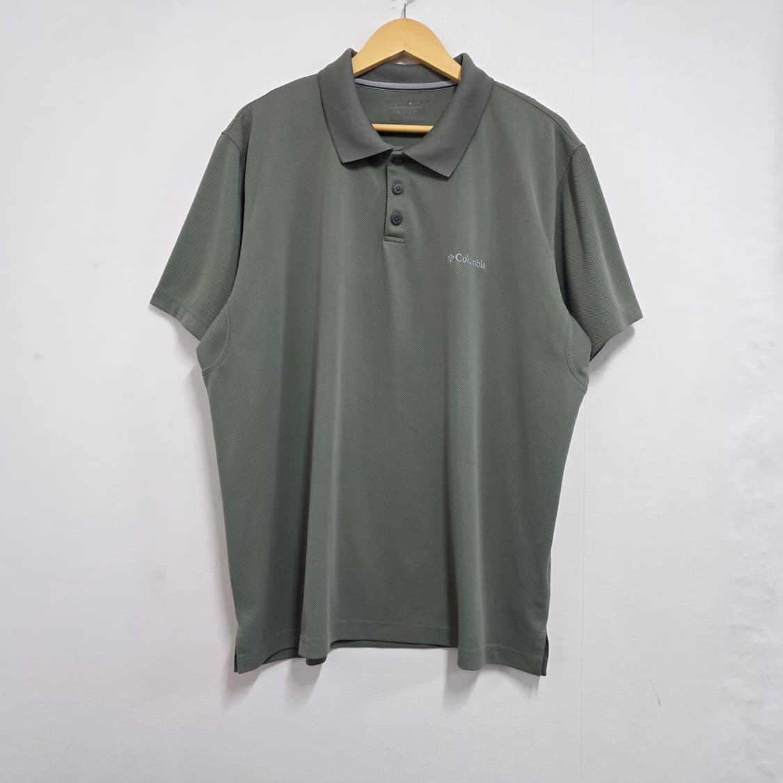 3XL 빅사이즈 컬럼비아 카키 메쉬 기능성 반팔 카라티 상품이미지1