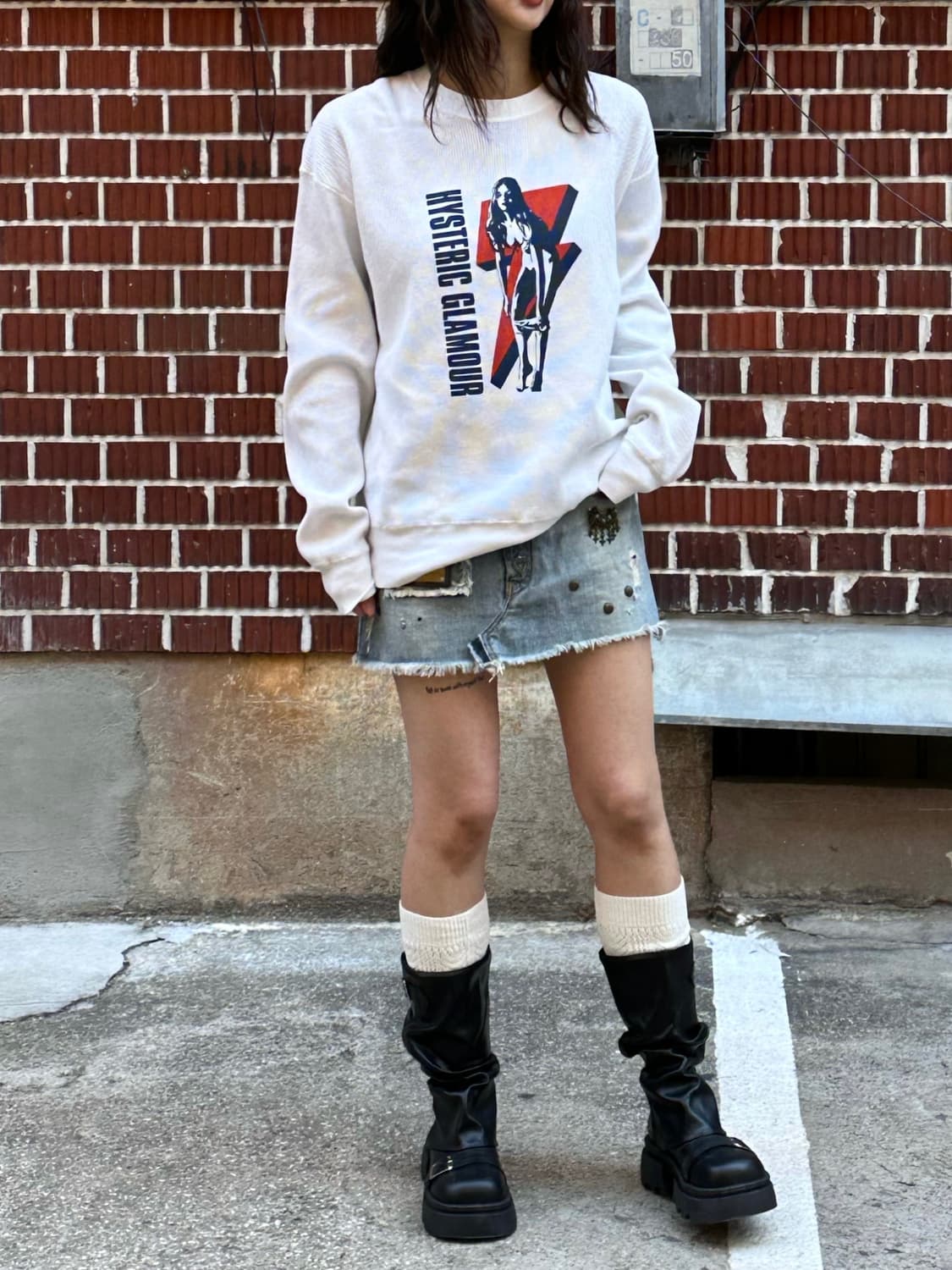 CARLO PALAZZI 레더 봄버자켓 히스테릭 롱슬리브 돌체 스커트 상품이미지4