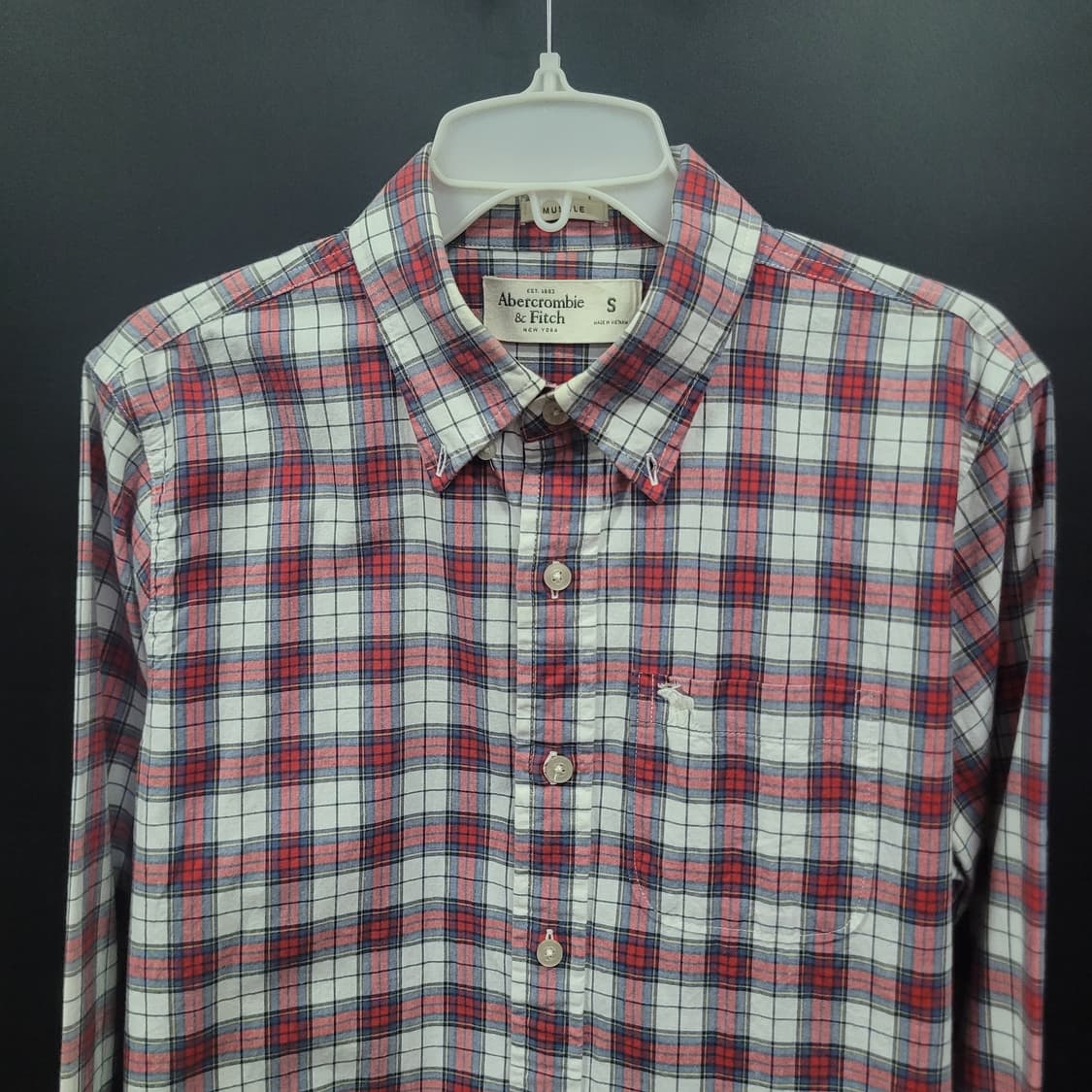 Abercrombie 아베크롬비 체크 자수로고 셔츠  상품이미지2