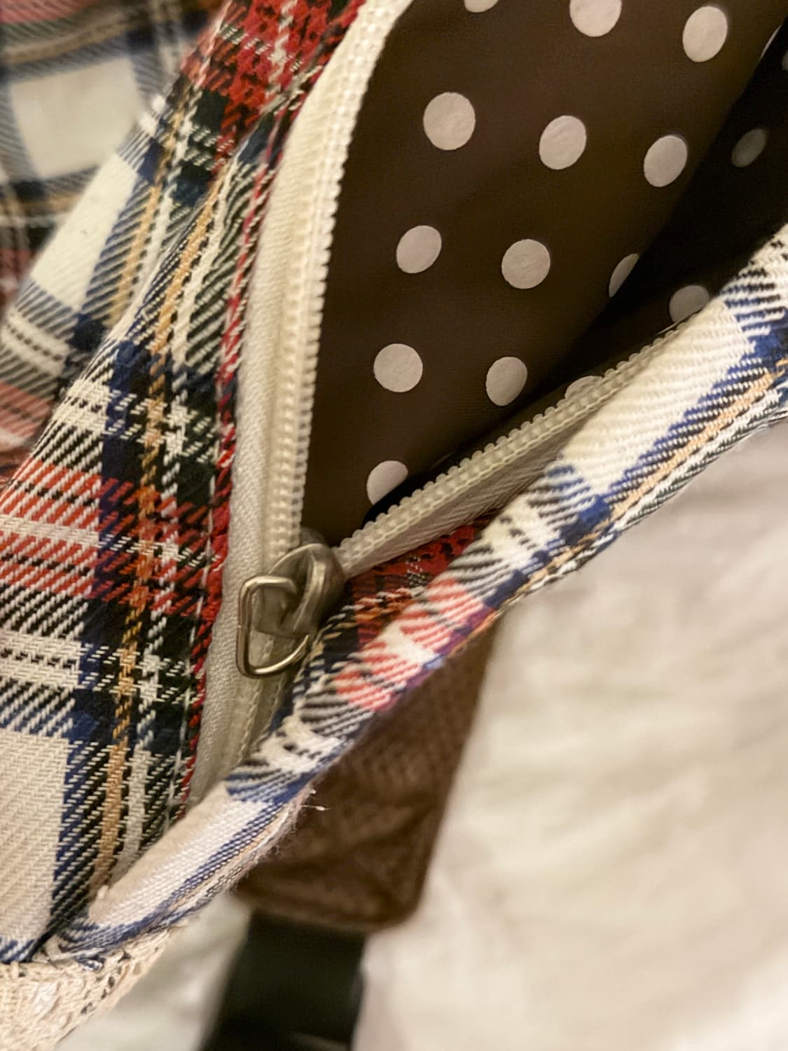 일본 빈티지 체크백팩 모리걸 하구미 딸기초코 도트 땡땡이 상품이미지4