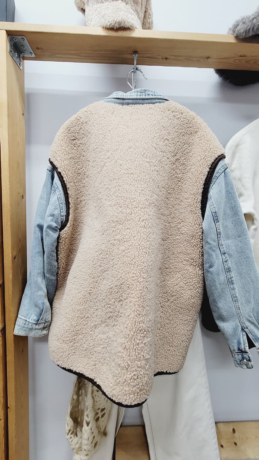 뽀글이 데님레이어드 자켓 상품이미지6