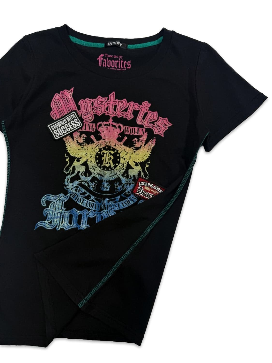 빈티지 블랙 레터링 슬림 반팔티 상품이미지4