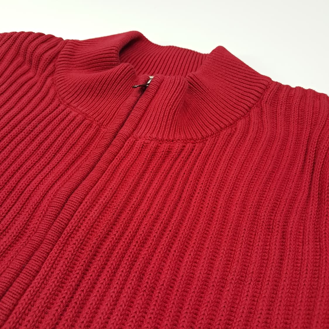 CL076 엘엘빈 코튼 헤비립 드라이버즈 레드 풀집업 가디건 상품이미지4