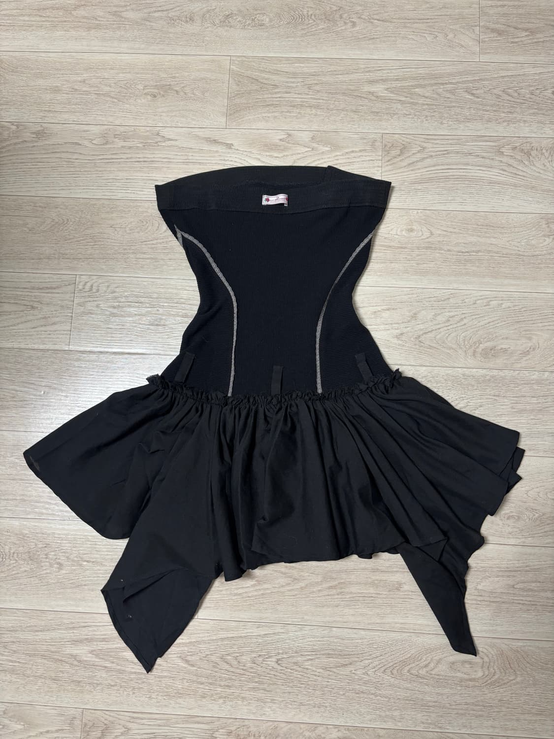 스컬프터 튜브탑 로우웨이스트 드레스 블랙 상품이미지2