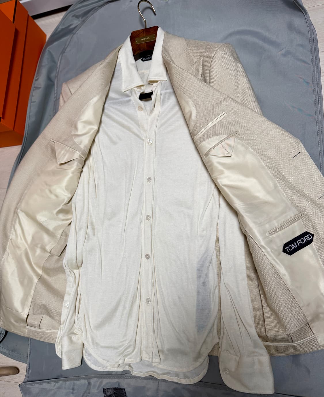 (새상품,강추👍)톰포드 실크100 아이보리 셔츠 상품이미지7