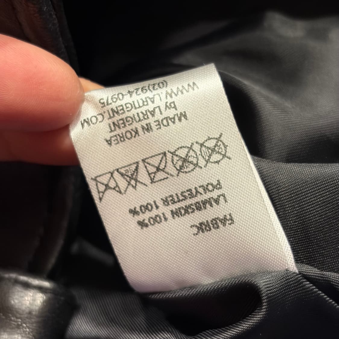 라티젠 Lartigent 램스킨 블랙 레더 라이더 자켓 C393 상품이미지7