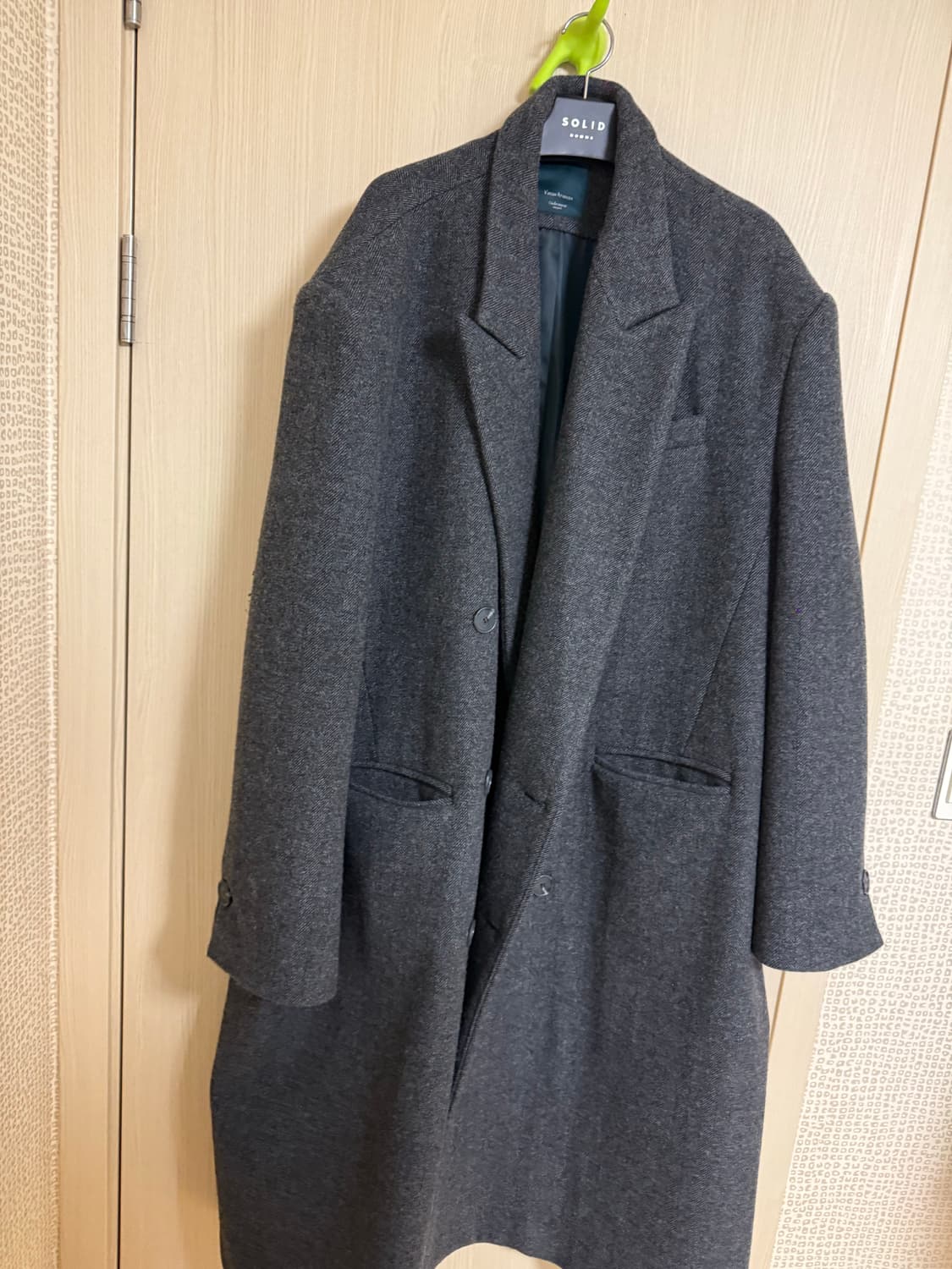 언더마이카 헤링본 박시핏 더블코트 그레이 2사이즈 no 상품이미지3