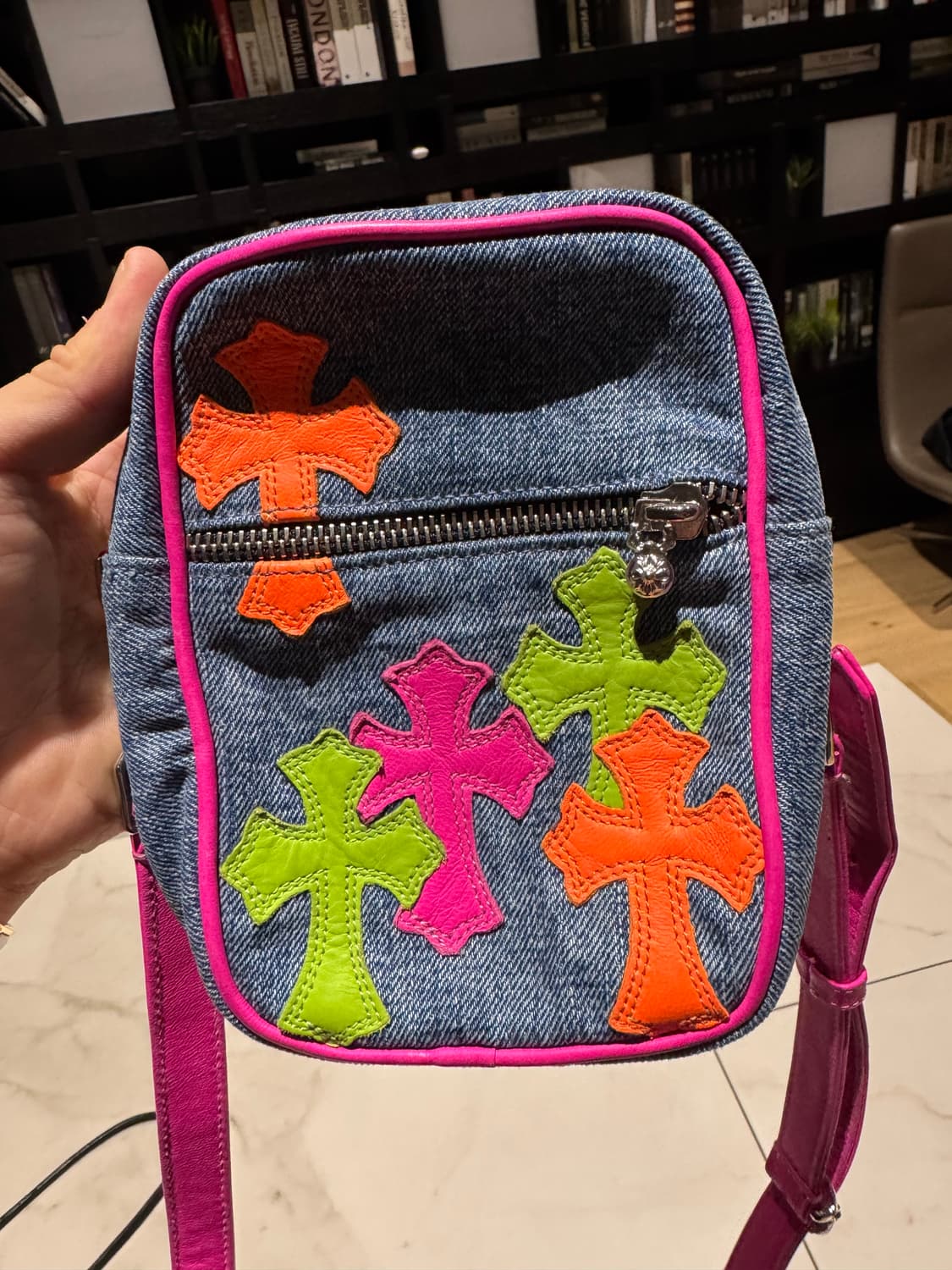 크롬하츠 VIP 멀티 레더패치 데님 타카백 새상품급 상품이미지2