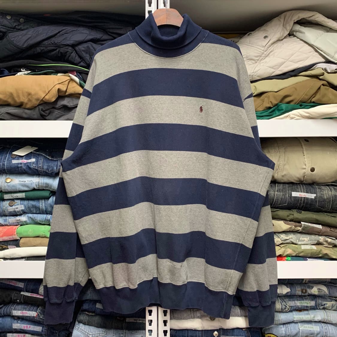 [XL] 폴로 랄프로렌 블록스트라이프 폴라넥 스웻셔츠 상품이미지2