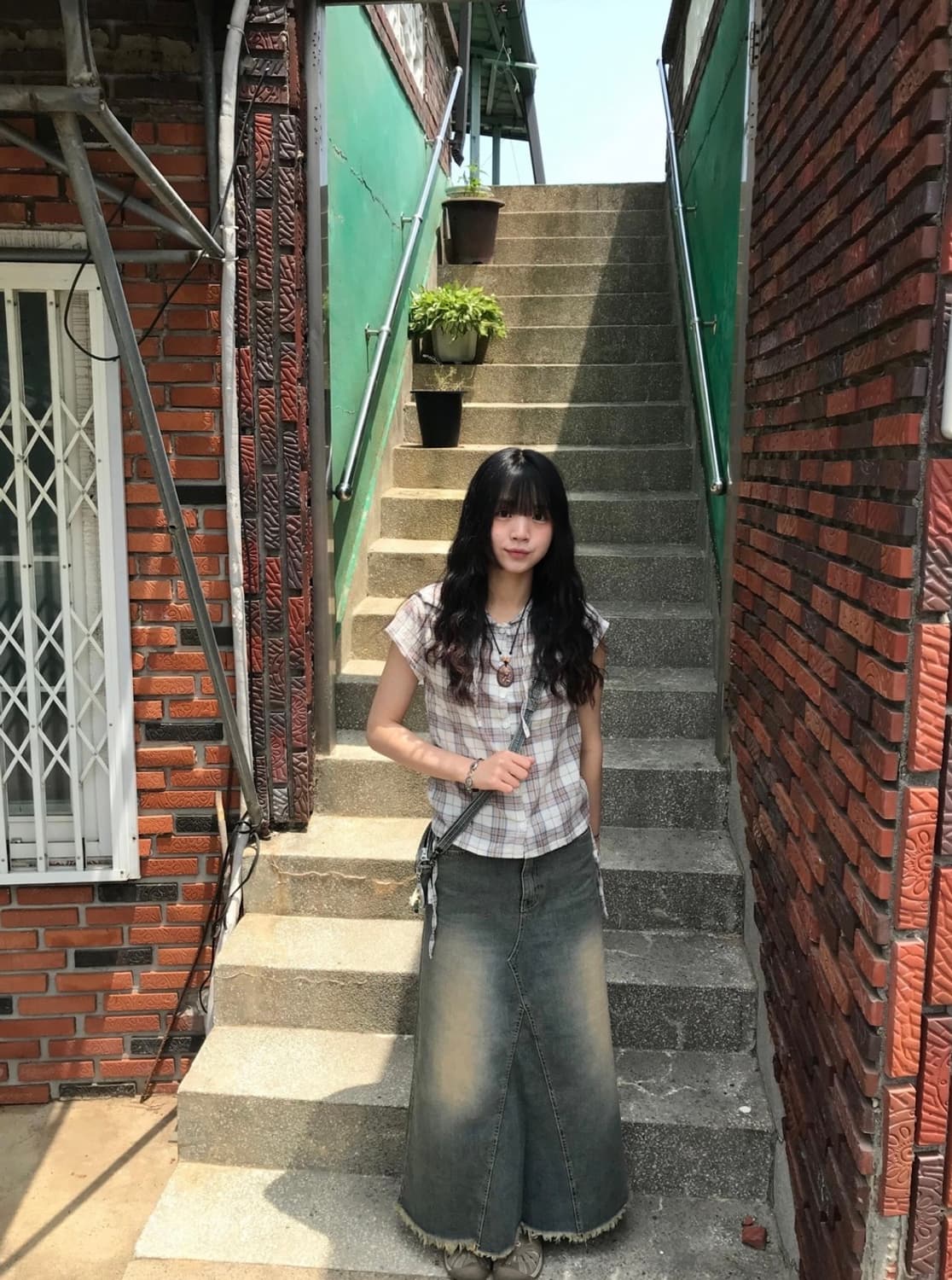 시즐 seezul 리빈 빈티지 롱스커트 중청 S 상품이미지3