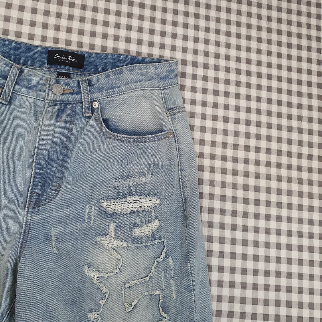 스모크라이즈 와이드 데님 청바지 남자30 상품이미지3