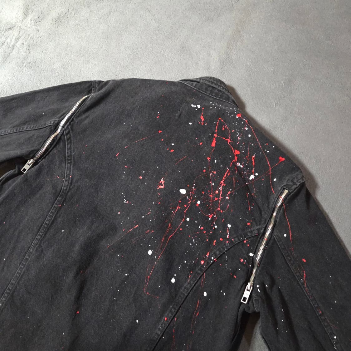 SMFK 해체주의 오버핏 페인팅 데님 바이커 자켓 F 상품이미지5
